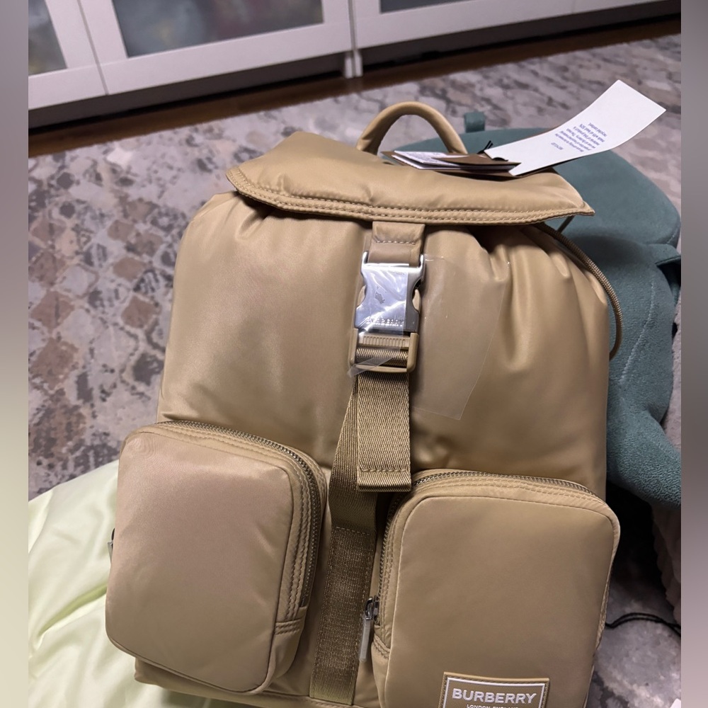 New Burberry Nylon Honey Gold Backpack Rucksack